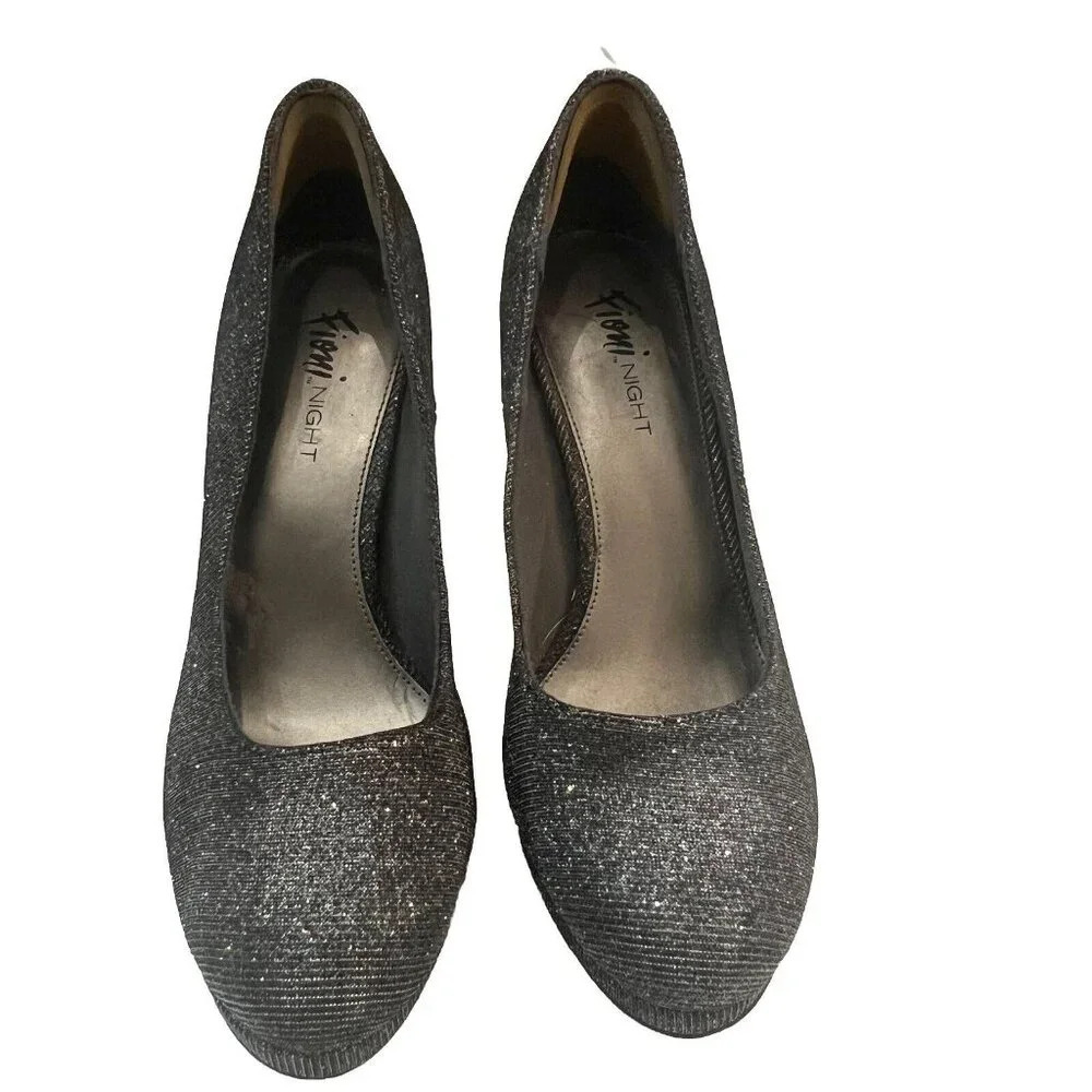 Fioni Night Women’s Heels Size 9.5 Silver Sparkly Evening Pumps Wedding Formal - Picture 3 of 9